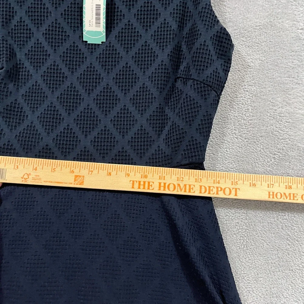 Le Lis Dress Womens Medium Kano Navy Blue Sleeveless‎ Textured Knit A Line USA - Picture 9 of 11